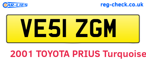 VE51ZGM are the vehicle registration plates.