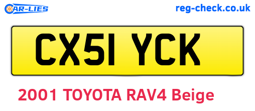 CX51YCK are the vehicle registration plates.