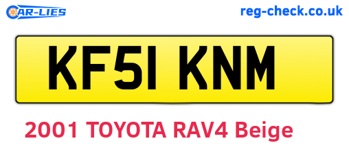 KF51KNM are the vehicle registration plates.