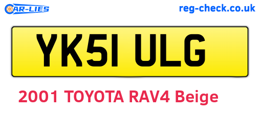 YK51ULG are the vehicle registration plates.