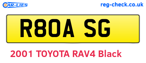 R80ASG are the vehicle registration plates.