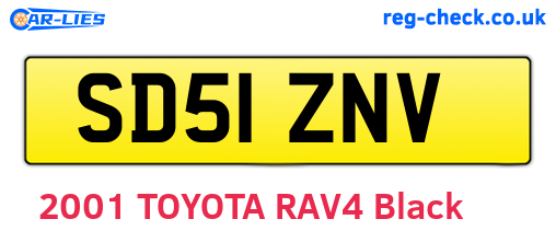 SD51ZNV are the vehicle registration plates.