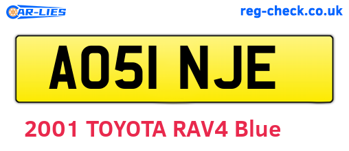 AO51NJE are the vehicle registration plates.