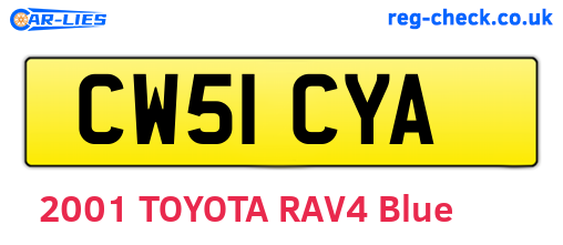 CW51CYA are the vehicle registration plates.