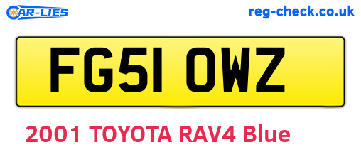 FG51OWZ are the vehicle registration plates.