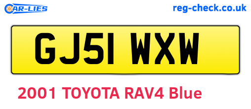 GJ51WXW are the vehicle registration plates.