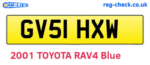 GV51HXW are the vehicle registration plates.
