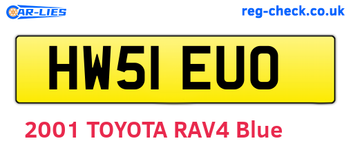 HW51EUO are the vehicle registration plates.