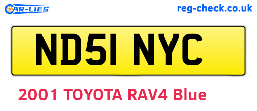 ND51NYC are the vehicle registration plates.