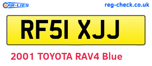 RF51XJJ are the vehicle registration plates.