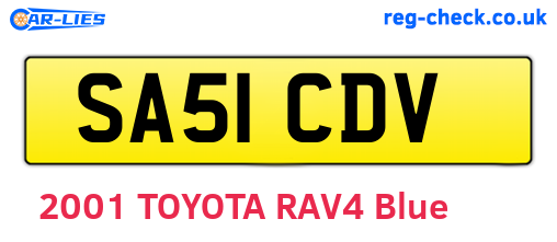 SA51CDV are the vehicle registration plates.
