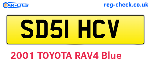 SD51HCV are the vehicle registration plates.