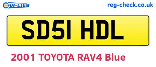 SD51HDL are the vehicle registration plates.