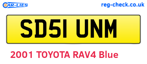 SD51UNM are the vehicle registration plates.