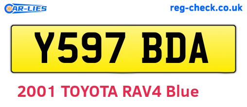 Y597BDA are the vehicle registration plates.