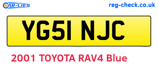YG51NJC are the vehicle registration plates.
