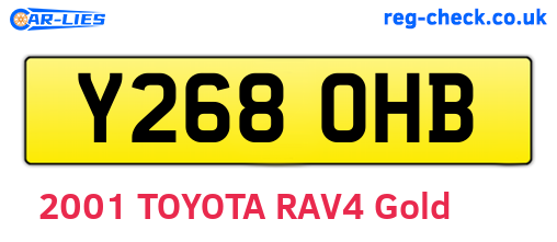 Y268OHB are the vehicle registration plates.