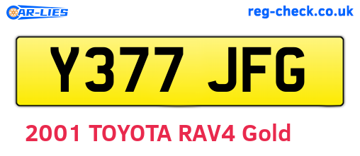 Y377JFG are the vehicle registration plates.