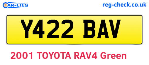 Y422BAV are the vehicle registration plates.