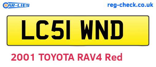 LC51WND are the vehicle registration plates.