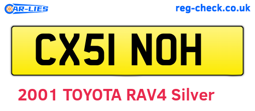 CX51NOH are the vehicle registration plates.