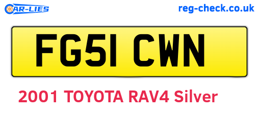FG51CWN are the vehicle registration plates.