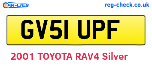 GV51UPF are the vehicle registration plates.