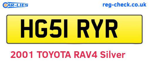 HG51RYR are the vehicle registration plates.