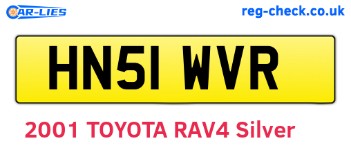 HN51WVR are the vehicle registration plates.