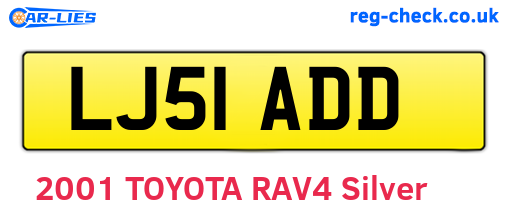 LJ51ADD are the vehicle registration plates.
