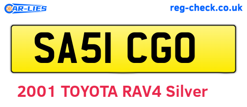 SA51CGO are the vehicle registration plates.