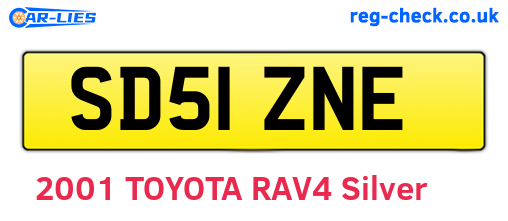 SD51ZNE are the vehicle registration plates.