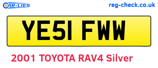 YE51FWW are the vehicle registration plates.