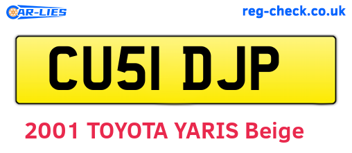 CU51DJP are the vehicle registration plates.