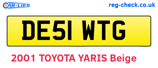 DE51WTG are the vehicle registration plates.