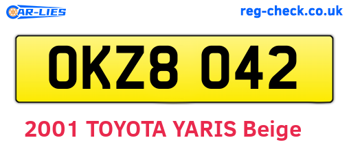 OKZ8042 are the vehicle registration plates.