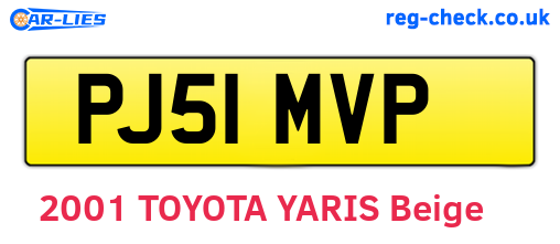 PJ51MVP are the vehicle registration plates.