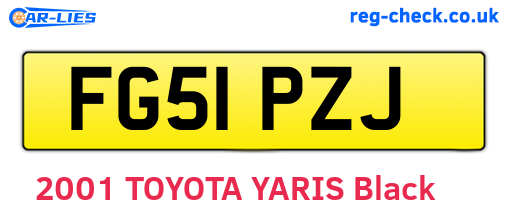 FG51PZJ are the vehicle registration plates.