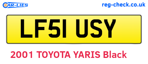 LF51USY are the vehicle registration plates.