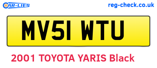 MV51WTU are the vehicle registration plates.