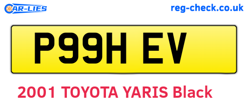 P99HEV are the vehicle registration plates.