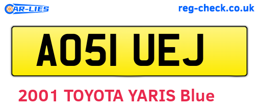 AO51UEJ are the vehicle registration plates.