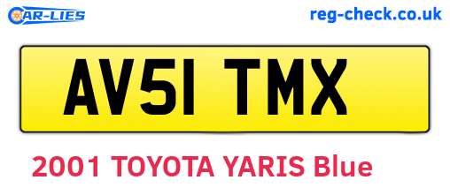 AV51TMX are the vehicle registration plates.