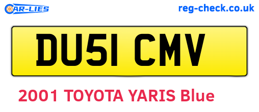 DU51CMV are the vehicle registration plates.