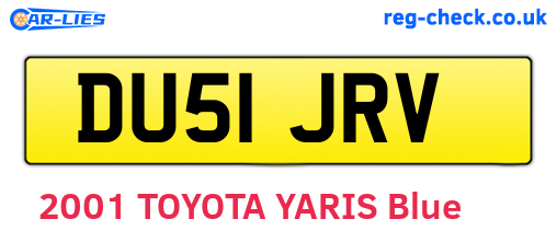 DU51JRV are the vehicle registration plates.