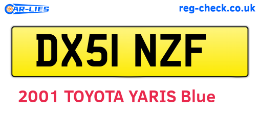 DX51NZF are the vehicle registration plates.