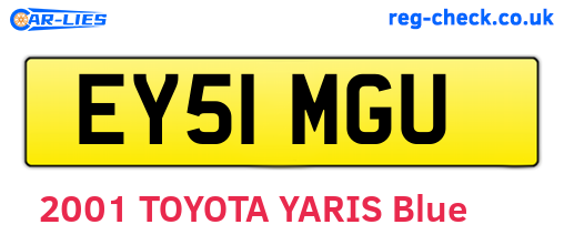 EY51MGU are the vehicle registration plates.
