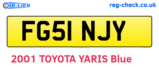 FG51NJY are the vehicle registration plates.