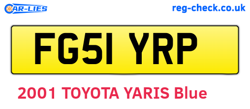 FG51YRP are the vehicle registration plates.