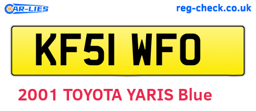 KF51WFO are the vehicle registration plates.